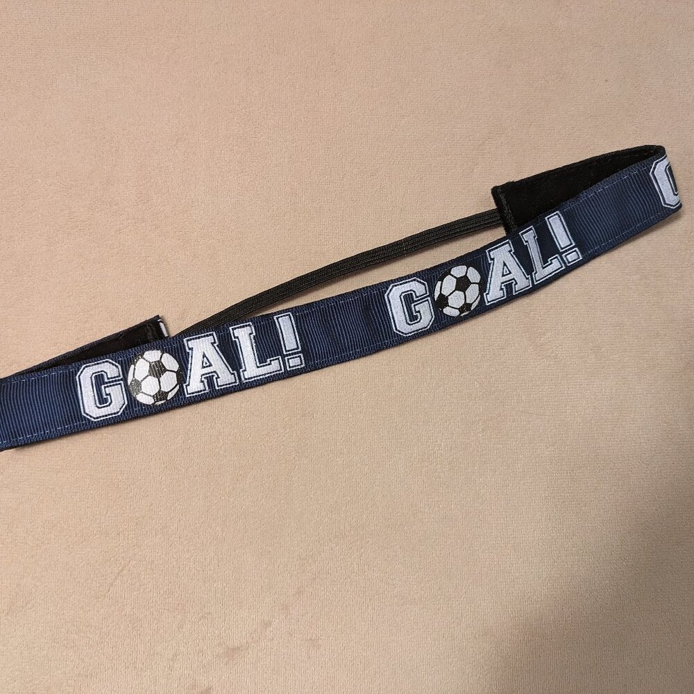 Hand-Sewn Soccer Goal Headband -  No-Slip w/ Velvet Backing, Athletic Aesthetic